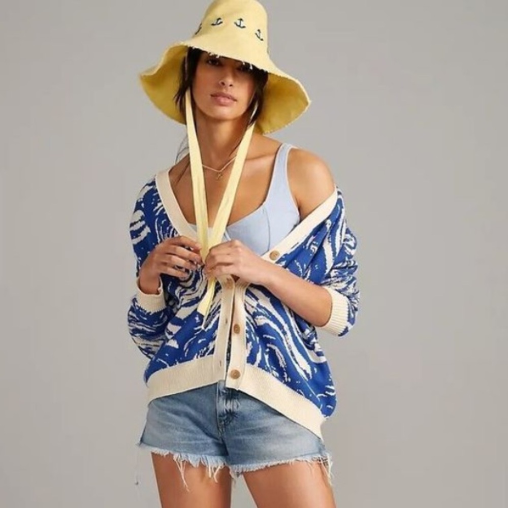 Anthropologie Blue Cardigan